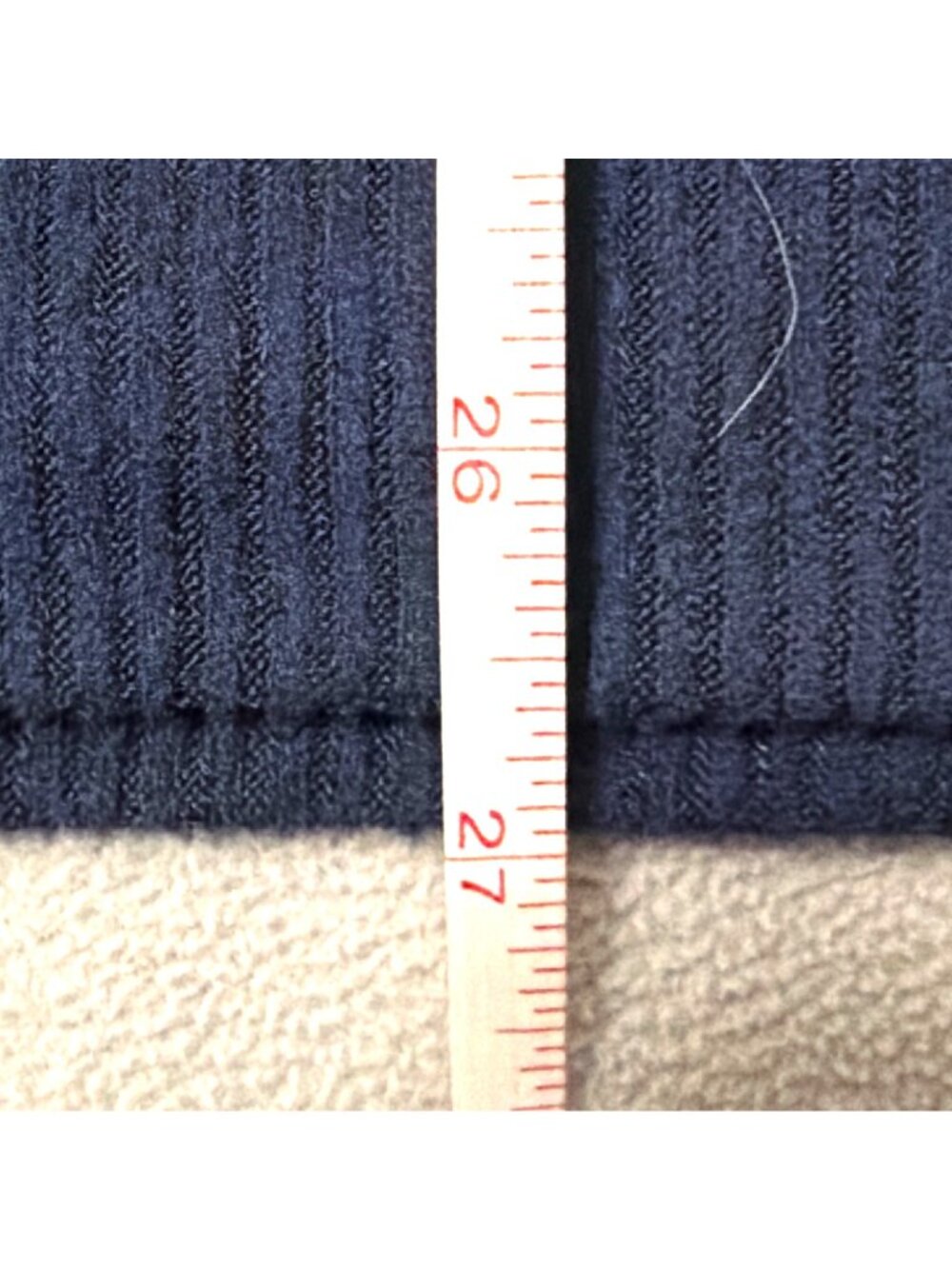 NWT Market & Spruce Navy Blue Lace-Up Hoodie Ribbed Knit Longsleeve Size L - Picture 5 of 5